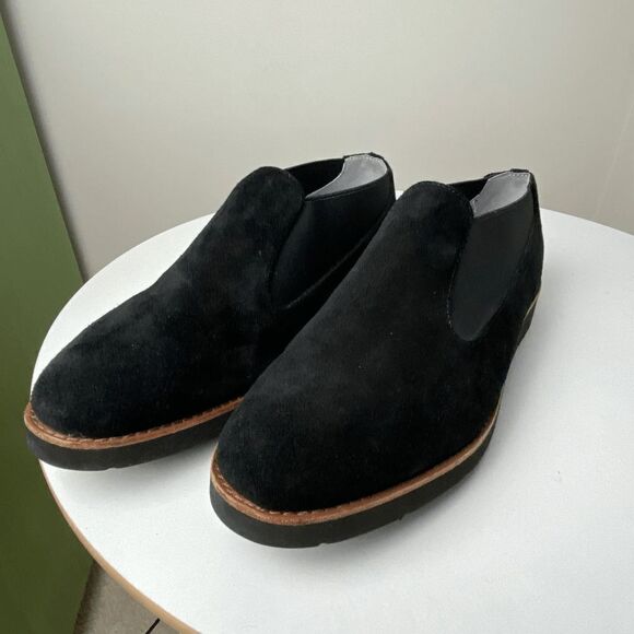 Johnston & Murphy Bree Slip-on Flat Loafer Black Suede Almond Toe Sz 9 - Picture 6 of 10